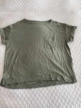 American Eagle Outfitters Olive Green Pocket Tee